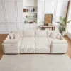 106"W Modular Combination Style Sofa, Modern Minimalist Corduroy Sofa With 2 Comfort Pillows And USB & C Charging Ports 4S - ModernLuxe