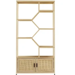 7-Tier Rattan Storage Bookshelf With 2 Doors, Natural – ModernLuxe 16 7-Tier Rattan Storage Bookshelf With 2 Doors, Natural – ModernLuxe -Luxe Furniture Sale GUEST de988fa1 2af6 48eb 97bc 1bc4f42fc713