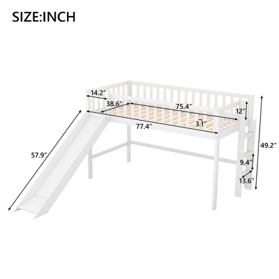 ModernLuxe Twin Size Loft Bed with Removable Slide and Space-Saving Ladder 4 ModernLuxe Twin Size Loft Bed with Removable Slide and Space-Saving Ladder - Image 2