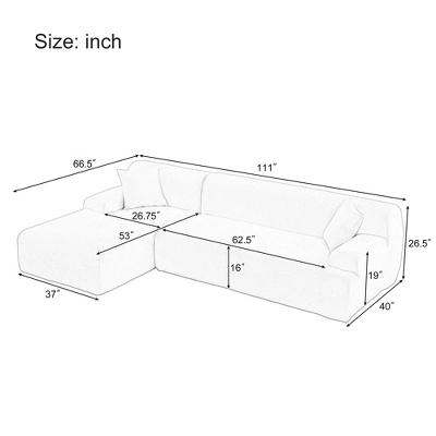 109" Simplified Style Large L-Shape Modular Sectional Sofa, 2 Piece Free Combination Sofa - ModernLuxe 9 109" Simplified Style Large L-Shape Modular Sectional Sofa, 2 Piece Free Combination Sofa - ModernLuxe - Image 7