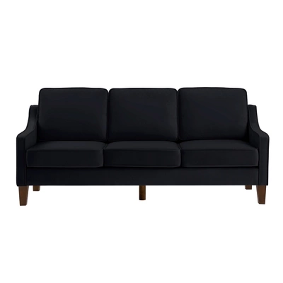 Single/Loveseat/3-Piece Seat Upholstered Sofa Chair/Couch With Scooped Armrest And Wooden Legs, Navy/Black/Taupe, 4W-ModernLuxe 6 Single/Loveseat/3-Piece Seat Upholstered Sofa Chair/Couch With Scooped Armrest And Wooden Legs, Navy/Black/Taupe, 4W-ModernLuxe - Image 4