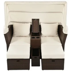 ModernLuxe 2-Seater Outdoor Rattan Daybed with Foldable Sunshade Canopy 24 ModernLuxe 2-Seater Outdoor Rattan Daybed with Foldable Sunshade Canopy -Luxe Furniture Sale GUEST df992303 94d8 4df0 90f1 cd3564d2c69f