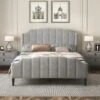 ModernLuxe Queen Size Velvet Upholstered Platform Bed with Headboard and Footboard 1 ModernLuxe Queen Size Velvet Upholstered Platform Bed with Headboard and Footboard -Luxe Furniture Sale GUEST e036e00c 05a3 4998 a8e1 7776532591dc