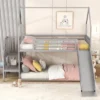 Twin Over Twin Metal Bunk Bed House Bed With Slide And Staircase-ModernLuxe -Luxe Furniture Sale GUEST e04141b8 ed60 47d8 a92a 701d292fa3f8