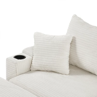 2/4/5/6 Pcs Sectional Sofa Couch, Storage Sofa Chair With Movable Ottoman, USB Ports, Cup Holders, Phone Holder -ModernLuxe 11 2/4/5/6 Pcs Sectional Sofa Couch, Storage Sofa Chair With Movable Ottoman, USB Ports, Cup Holders, Phone Holder -ModernLuxe - Image 9