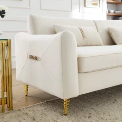80.3" Modern Velvet Tufted Sofa With 2 Pillows And Gold Legs - ModernLuxe 21 80.3" Modern Velvet Tufted Sofa With 2 Pillows And Gold Legs - ModernLuxe -Luxe Furniture Sale GUEST e159de02 1596 4513 8854 bc5f2077d03f