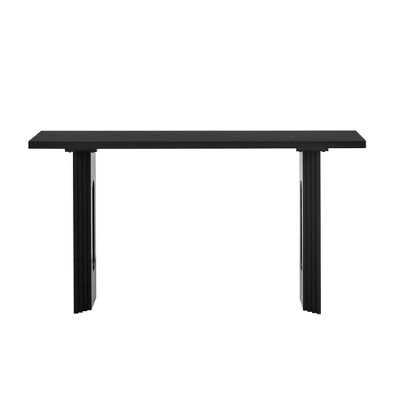 59.2"W Modern Console Table With Distinctive Round Hollow Legs And Fraxinus Mandschuric Solid Wood Veneer - ModernLuxe 6 59.2"W Modern Console Table With Distinctive Round Hollow Legs And Fraxinus Mandschuric Solid Wood Veneer - ModernLuxe - Image 4