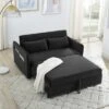 55" Pull Out Sleeper Sofa Bed, Velvet Upholstered Loveseat Sofa Couches With Lumbar Pillows-ModernLuxe 1 55" Pull Out Sleeper Sofa Bed, Velvet Upholstered Loveseat Sofa Couches With Lumbar Pillows-ModernLuxe -Luxe Furniture Sale GUEST e23c5e09 1d54 4e80 9304 9a17b65ed4d6