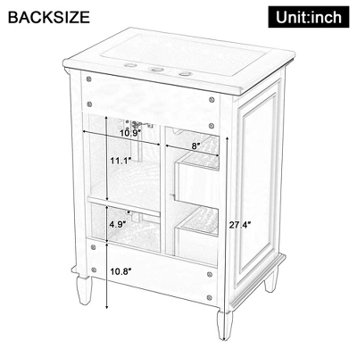 ModernLuxe 24" Bathroom Vanity with Ceramic Sink and Flip Drawer Storage 9 ModernLuxe 24" Bathroom Vanity with Ceramic Sink and Flip Drawer Storage - Image 7