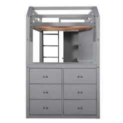 ModernLuxe Twin Size Loft Bed with Wardrobe, Integrated Desk, and 7 Drawers -Luxe Furniture Sale GUEST e3371af7 f5d7 43f8 b21b d61088edb8bb