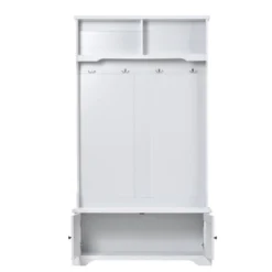 3-in-1 Design Hall Tree Entryway Bench With Shelves Cabinet And Four Hooks-ModernLuxe 23 3-in-1 Design Hall Tree Entryway Bench With Shelves Cabinet And Four Hooks-ModernLuxe -Luxe Furniture Sale GUEST e45f1e55 ebfb 4e53 ae40 4179102dee7b