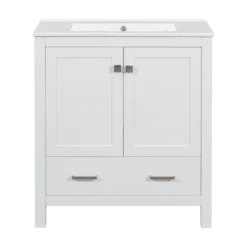 30"W Bathroom Vanity With Single Sink, Bathroom Storage Cabinet With 2 Doors And Drawer 4B - ModernLuxe 22 30"W Bathroom Vanity With Single Sink, Bathroom Storage Cabinet With 2 Doors And Drawer 4B - ModernLuxe -Luxe Furniture Sale GUEST e4c7ece0 a232 45df 8307 781f4f042712