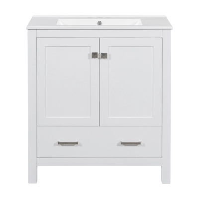 30"W Bathroom Vanity With Single Sink, Bathroom Storage Cabinet With 2 Doors And Drawer 4B - ModernLuxe 10 30"W Bathroom Vanity With Single Sink, Bathroom Storage Cabinet With 2 Doors And Drawer 4B - ModernLuxe - Image 8
