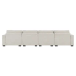 130" L-Shaped Sectional Sofa, 5 Seat Chenille Modular Sofa Couch With Folding Table, Dual USB Charging & Ottoman, Beige/Gray - ModernLuxe -Luxe Furniture Sale GUEST e592738b 67b6 43dc 8055 79384b1ea8d1