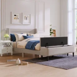 ModernLuxe Queen Size Upholstered Wood Storage Platform Bed Frame with Integrated Ottoman Bench 12 ModernLuxe Queen Size Upholstered Wood Storage Platform Bed Frame with Integrated Ottoman Bench -Luxe Furniture Sale GUEST e5e8285a aecc 4e91 94ca d8b2a3aa648f