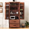 ModernLuxe 71"H Farmhouse Kitchen Pantry Cabinet with 2 Drawers & 8 Door Shelves