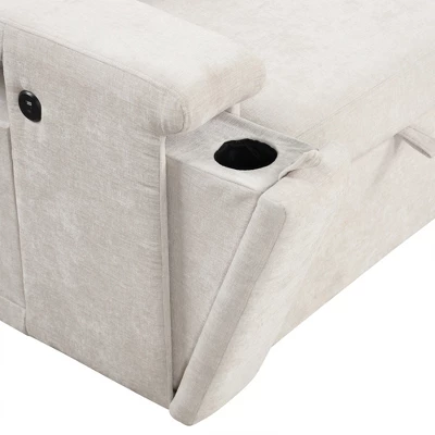 90.6" L-Shaped Padded Modular Sofa With Storage Space, Reversible Sectional Couch With USB Ports, And Cup Holders On The Armrests 4W-ModernLuxe 11 90.6" L-Shaped Padded Modular Sofa With Storage Space, Reversible Sectional Couch With USB Ports, And Cup Holders On The Armrests 4W-ModernLuxe - Image 9