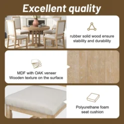 ModernLuxe 5-Piece Extendable Dining Set with Round Table and 4 Upholstered Chairs 19 ModernLuxe 5-Piece Extendable Dining Set with Round Table and 4 Upholstered Chairs -Luxe Furniture Sale GUEST e721fa95 a4f5 4995 a90a be91a67898b7