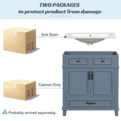 30''W Bathroom Vanity With Resin Sink, Retro Style Solid Wood Frame Bathroom Storage Cabinet With Soft Closing Doors And 1 Drawer - ModernLuxe 18 30''W Bathroom Vanity With Resin Sink, Retro Style Solid Wood Frame Bathroom Storage Cabinet With Soft Closing Doors And 1 Drawer - ModernLuxe -Luxe Furniture Sale GUEST e77f9afa 68a6 4e2a bbae 85afc0b75416