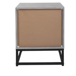 Modern Nightstand With Geometric Elements, Bedside Table With 2 Drawers, Cement Gray-ModernLuxe -Luxe Furniture Sale GUEST e7a91319 2a8d 4e05 9fee 2773297cbf74