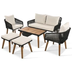 ModernLuxe 6-Piece Rope Patio Conversation Set with Acacia Wood Bar Table and Ice Bucket 20 ModernLuxe 6-Piece Rope Patio Conversation Set with Acacia Wood Bar Table and Ice Bucket -Luxe Furniture Sale GUEST e8a47b99 11bd 4fbe a97b 99fb93d06283