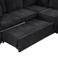 81.9" L-Shaped Sectional Sofa Bed, Chenille Upholstered Sofa With Pull-Out Sleeper & Hidden Storage - ModernLuxe 24 81.9" L-Shaped Sectional Sofa Bed, Chenille Upholstered Sofa With Pull-Out Sleeper & Hidden Storage - ModernLuxe -Luxe Furniture Sale GUEST e931591d 6d0c 472f bedb b2ec05cff22e