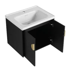 Bathroom Vanity With Sink And Soft Close Door For Small Bathrooms, Black - ModernLuxe -Luxe Furniture Sale GUEST e94fde4b 8304 4543 9a1f 5c1bf1898b91