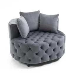 Classical Upholstered Accent Barrel Chair-ModernLuxe -Luxe Furniture Sale GUEST e9578806 69d9 427c a992 e23a11fa2d0b
