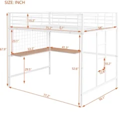 ModernLuxe Full Size Metal Loft Bed with Integrated Desk and Decorative Grid -Luxe Furniture Sale GUEST e9f6b97c bc69 4d3c be82 95653ebaef0a