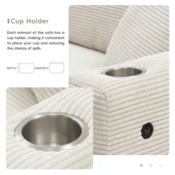 ModernLuxe 134" Oversized Corduroy Sectional Sofa with USB & Cup Holders -Luxe Furniture Sale GUEST ea9065fb f7c4 4d6b 9aa0 ac070f38cc37