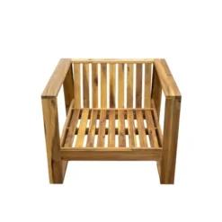 ModernLuxe 3-Piece Outdoor Patio Lounge Set: Acacia Wood Armchair, Ottoman, and Side Table -Luxe Furniture Sale GUEST eafcfb0a e09c 4134 a8db add6d918cf0e