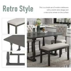 ModernLuxe 6-Piece Dining Table Set with 4 Chairs and Upholstered Bench 21 ModernLuxe 6-Piece Dining Table Set with 4 Chairs and Upholstered Bench -Luxe Furniture Sale GUEST eb02b4a0 81b3 4ae8 abd5 278a04180f65