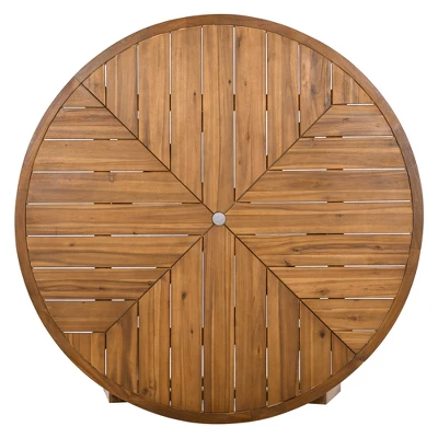 ModernLuxe 5-Piece Acacia Wood Outdoor Dining Set with 4 Armchairs & Round Table 16 ModernLuxe 5-Piece Acacia Wood Outdoor Dining Set with 4 Armchairs & Round Table - Image 15