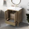 24" Bathroom Vanity With Ceramic Basin, Two Doors And Drawers, Natural - ModernLuxe 2 24" Bathroom Vanity With Ceramic Basin, Two Doors And Drawers, Natural - ModernLuxe -Luxe Furniture Sale GUEST ec55c980 fe76 4b9d 95d2 89fec0ac5a09