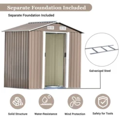 ModernLuxe 6ft x 4ft Metal Outdoor Storage Shed with Vents and Foundation -Luxe Furniture Sale GUEST ed187d64 a7f9 42f0 b8d4 d8d28eaf1986