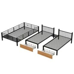 ModernLuxe Full Over Twin-Twin Triple Bunk Bed with Storage Stairs & Drawers -Luxe Furniture Sale GUEST ed295f68 6af3 4794 b080 7eba4d9ff46a