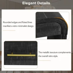 59"W Retro Silhouette Console Table, Entryway Table With Open Style And Two Top Drawers 4Q -ModernLuxe -Luxe Furniture Sale GUEST ed83af75 4e31 48c4 adce 7028590924e8