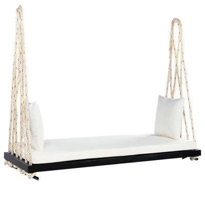 ModernLuxe Patio Wooden Swing Chair - Hanging Porch Bench with Cushions 9 ModernLuxe Patio Wooden Swing Chair - Hanging Porch Bench with Cushions - Image 7