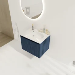 ModernLuxe Floating Bathroom Vanity - Unique Drop-Shaped Resin Sink