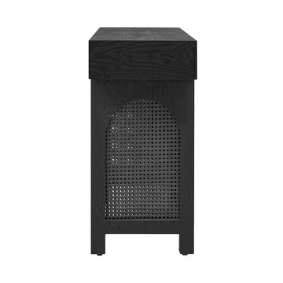 51.9"W Rustic Console Table With Rattan Accent, Narrow Entryway Table With Drawers, Wood Finish Sofa Table Console Tables - ModernLuxe 12 51.9"W Rustic Console Table With Rattan Accent, Narrow Entryway Table With Drawers, Wood Finish Sofa Table Console Tables - ModernLuxe - Image 10