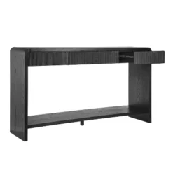 Modern Console Table Entryway Table With 3-Drawer, Vertical Design Sofa Table With Round Edge - ModernLuxe -Luxe Furniture Sale GUEST ef1f7544 51db 4c6d ad0c 5539ece60efc