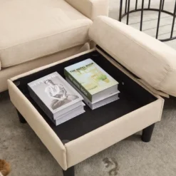 78"W 4-seat Upholstered Sectional Sofa, L-Shape Knock Down Sofa Couch With Removable Storage Ottoman 4L -ModernLuxe -Luxe Furniture Sale GUEST efaa5211 264b 4dc3 88d8 3c95c6b1cc7e