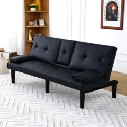 67" Loveseat Folding Sofa Bed With Adjustable Backrest & Cup Holders, Convertible Futon Sofa Couch - ModernLuxe -Luxe Furniture Sale GUEST efcd80b0 0e58 46ad 99dc 3fef629aaf20