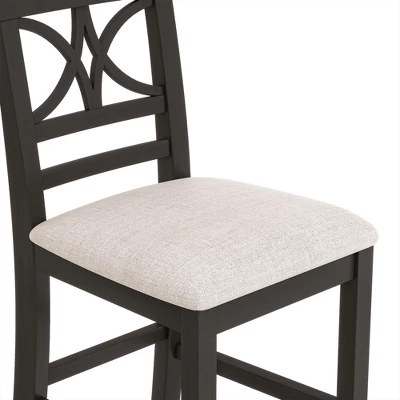 ModernLuxe 6-Piece Rustic Wood Counter Height Dining Set with Storage Shelf, 4 Chairs & Bench 12 ModernLuxe 6-Piece Rustic Wood Counter Height Dining Set with Storage Shelf, 4 Chairs & Bench - Image 10