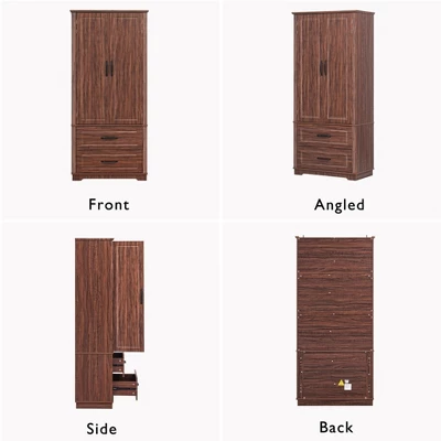 ModernLuxe 71"H Farmhouse Kitchen Pantry Cabinet with 2 Drawers & 8 Door Shelves 9 ModernLuxe 71"H Farmhouse Kitchen Pantry Cabinet with 2 Drawers & 8 Door Shelves - Image 7