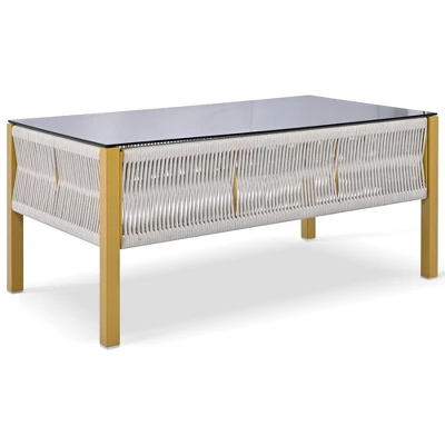 ModernLuxe 4-Piece Rope Patio Conversation Set with Tempered Glass Table 11 ModernLuxe 4-Piece Rope Patio Conversation Set with Tempered Glass Table - Image 9