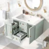 ModernLuxe 30" Mint Green Wall-Mounted Bathroom Vanity with Ceramic Sink 2 ModernLuxe 30" Mint Green Wall-Mounted Bathroom Vanity with Ceramic Sink -Luxe Furniture Sale GUEST f156484d 1140 40a2 b3c6 228fafcc3ca1