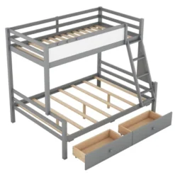 ModernLuxe Twin Over Full Bunk Bed with Whiteboard and 2 Storage Drawers -Luxe Furniture Sale GUEST f1573c93 cc45 4f25 b10d 0a9b6250a363