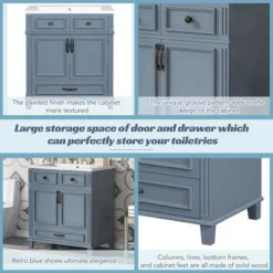 30''W Bathroom Vanity With Resin Sink, Retro Style Solid Wood Frame Bathroom Storage Cabinet With Soft Closing Doors And 1 Drawer - ModernLuxe 17 30''W Bathroom Vanity With Resin Sink, Retro Style Solid Wood Frame Bathroom Storage Cabinet With Soft Closing Doors And 1 Drawer - ModernLuxe -Luxe Furniture Sale GUEST f3165374 6673 4896 9905 381414acfe08