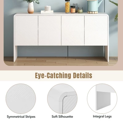 Minimalist Style 60" Sideboard With 4 Doors And Rebound Device For Living Room And Entryway-ModernLuxe 8 Minimalist Style 60" Sideboard With 4 Doors And Rebound Device For Living Room And Entryway-ModernLuxe - Image 6